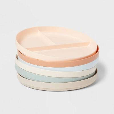 Kids 6pc 7.4 Plastic Round Divided Plate - Pillowfort™: Microwave & Dishwasher Safe, Toddler Dining : Target