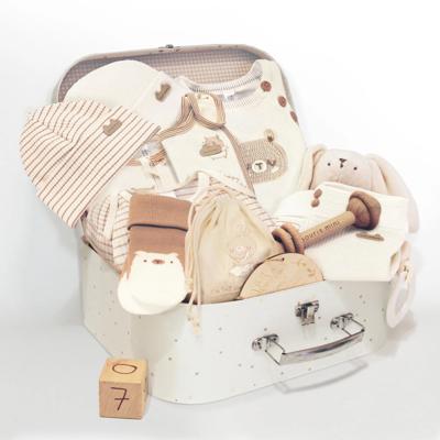 Coffret cadeau crème et beige « Le Premium » (14 pièces), naissance | Souris Mini - Souris Mini