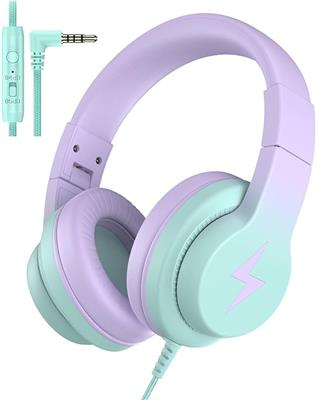 Amazon.com: Candy Bila Wired Kids Headphones for School, Over-Ear for Boys Girls | Volume Limiter 85/94dB, HD Stereo Sound, Microphone and Wired Contr