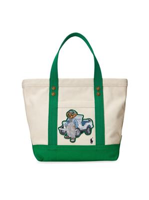 Shop Polo Ralph Lauren Small Embroidered Polo Bear Canvas Tote Bag | Saks Fifth Avenue