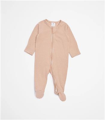 Baby Organic Cotton Stripe Coverall - 3-6 months