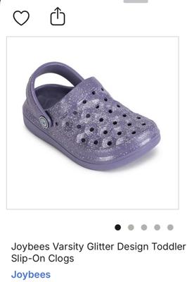 Joybees Varsity Glitter Design Toddler & Little Kids Slip-On Clogs