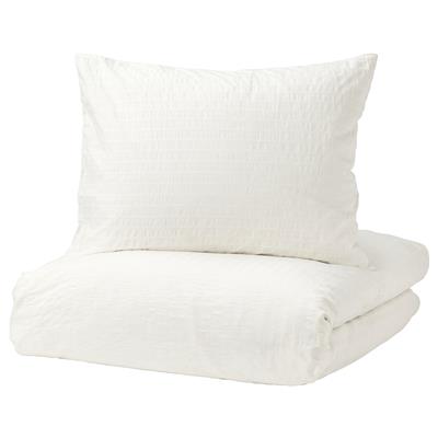OFELIA VASS Duvet cover and pillowcase(s), white, Full/Queen (Double/Queen) - IKEA
