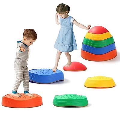 Juoe 5Pcs Stepping Stones for Kids,Non-Slip Plastic Toddler Balance River Stones for Promoting Childrens Coordination Skills Obstacle Courses Sensory