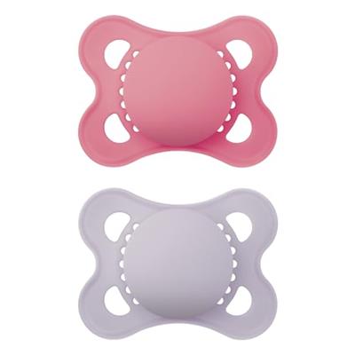 MAM Original Matte Baby Pacifier, Nipple Shape Helps Promote Healthy Oral Development, Sterilizer Case, 2 Pack, 0-6 Months, Girl,2 Count (Pack of 1)