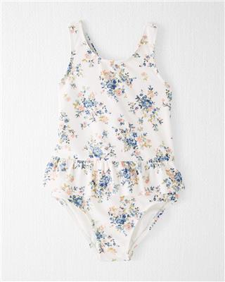 Vintage Floral Print Toddler Recycled Ruffle Swimsuit | carters.com