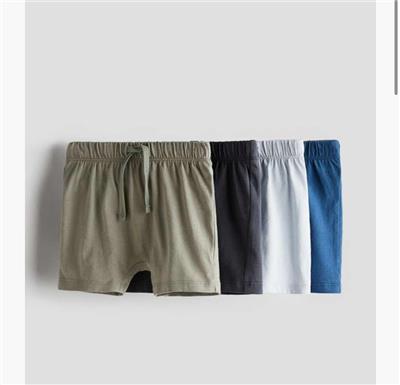 4-pack Jersey Shorts - Light khaki green/dark gray - Kids | H&M CA