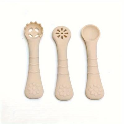 3pcs Set Training Spoons For Drinking Soup Silicone Complementary Spoons - Baby & Maternity - Temu Australia