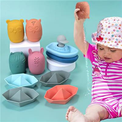 Silicone Bath Toy Set (fun animal Shape) Baby Non Toxic Bath Toys
