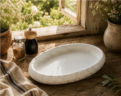 White Coral Porcelain Oval Dish – Cobblestone Australia