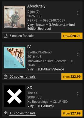 Check Out the Vinyls I Want on Discogs