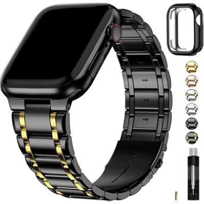 Amazon.com: Tasikar Metal Band Compatible with Apple Watch Bands 49mm 45mm 44mm 42mm | Stainless Steel Replacement Strap Compatible with Apple Watch U