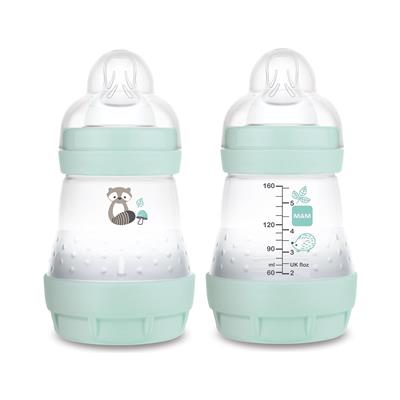 MAM Easy Start Anti-Colic Matte Bottle 5 oz (2-Count), Baby Essentials, Slow Flow Bottles with Silicone Nipple, Baby Bottles for Baby Girl, Sage - Wal