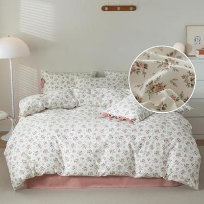 LifeTB Pink Floral Duvet Cover Queen 100% Cotton Flower Duvet Cover Girls Cottagecore Bedding Set Vintage Garden Style Aesthetic Bedding Floral Comfor