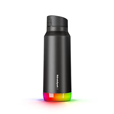 Hidrate Spark PRO Smart Water Bottle – Insulated Stainless Steel – Tracks Water Intake with Bluetooth, LED Glow Reminder When You Need to Drink – Chug