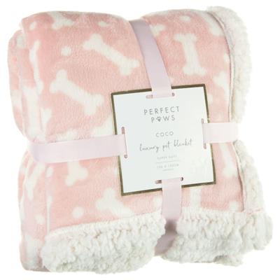 Perfect Paws Coco Luxury Pet Blanket - Pink | Pet Bedding | B&M
