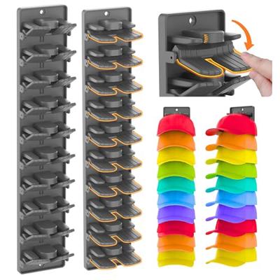 BRUBEQO Hat Organizer for Baseball Caps 2 Packs with Built-in Spring Clips - Wall Mount Closet Hat Rack Holder,Storage for Door/Closet Display Hat Rac