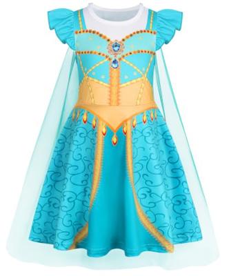 WonderBabe Girls Princess Dress Halloween Dress up Costume with Cape