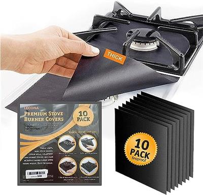 Stove Burner Covers - Gas Stove Protector, Stove top Range Protectors, Set Top Burner Covers Black, Non Stick Reusable, Stove Cover, Easy to Clean, Do