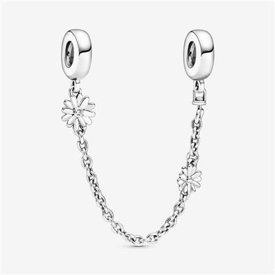 Daisy Flower Safety Chain Charm | Sterling silver | Pandora US