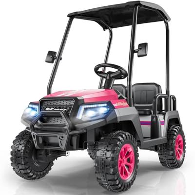 LIGIANT 24V Ride on Car for Big Kids, 4-Seaters Ride on Golf Cart, Max. Capacity: 264 Lbs(4 Kids), 4WD Kids Car w/Remote Control, Detachable Awning,