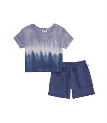 Splendid Kids Seaspray Tye Dye Short Set for Baby Boys and Toddlers, Navy Multi, 4 Years
