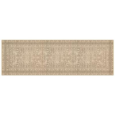 GelPro Nevermove Bella Khaki 2 ft. x 6.3 ft. Machine-Washable Polyester Designer Accent Runner Rug with GellyGrippers 107-1-2476-BPAK - The Home Depot