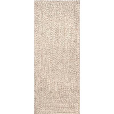nuLOOM Lefebvre Casual Braided Tan 3 ft. x 12 ft. Indoor/Outdoor Runner Patio Rug HJFV01G-26012 - The Home Depot
