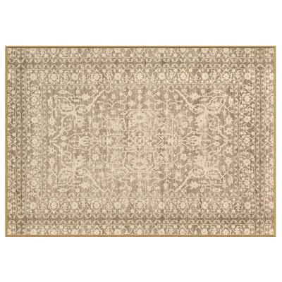 GelPro Nevermove Bella Khaki 2 ft. x 2.8 ft. Machine-Washable Polyester Designer Accent Area Rug with GellyGrippers 107-1-2434-BPAK - The Home Depot