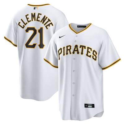 Mens Pittsburgh Pirates Roberto Clemente Nike White Home Replica Player Name Jersey