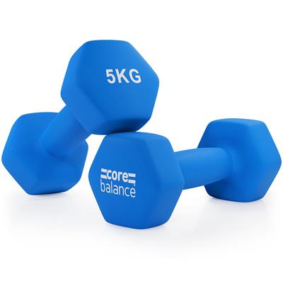 Hex Neoprene Dumbbells Pair | 2 x 1kg to 10kg | Core Balance