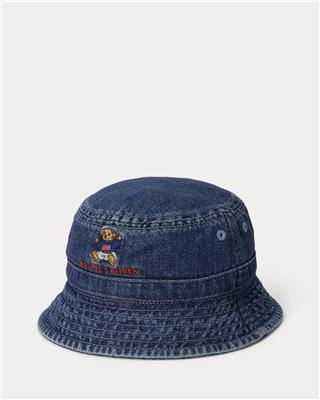 Polo Bear Indigo Denim Bucket Hat