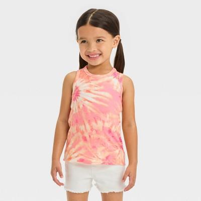 Toddler Girls Tie-dye Tank Top - Cat & Jackâ„¢ 3t: Crewneck, Peach & Pink, Cotton Blend, Sleeveless : Target