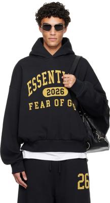 Fear of God ESSENTIALS: Black Holiday Classic Hoodie | SSENSE