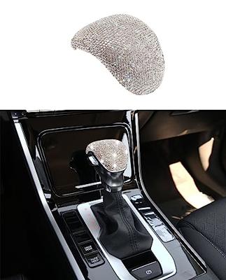 ZSJO Bling Crystal Shifter Gear Lever Accessories Compatible with Kia Forte 2019-2023 (Silver)