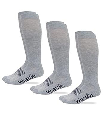 Wrangler Mens Western Boot Socks (Pack of 3),Grey,Sock Size:Large(10-13)/Shoe Size: 9-13