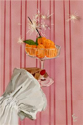 Festive Tangerine , By Ekaterina Zagorska,Wall Art Canvas Print,
