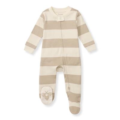 Burts Bees Baby Boys Organic Cotton Sleep and Play Footed Pajamas, One-piece Zip Front Romper, Baby Essentials