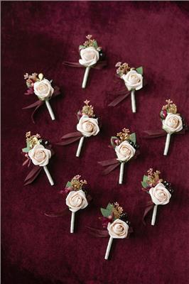 Boutonnieres for Guests in Romantic Marsala | Clearance – Lings Moment