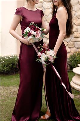 Artificial Wedding Bouquet | Marsala Bridal Bouquets | Fake flower bouquet for bridesmaid | Lings moment – Lings Moment