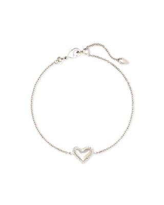 Ari Heart Silver Chain Bracelet in Ivory Mother-of-Pearl | Kendra Scott
