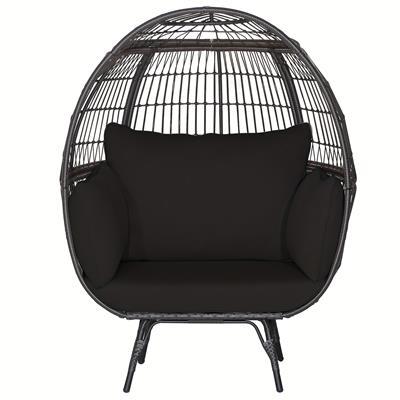 Costway Patio Oversized Rattan Wicker Egg Chair Lounge Basket With 4 Cushion For Indoor Outdoor | Check Out Todays Deals Now | Temu