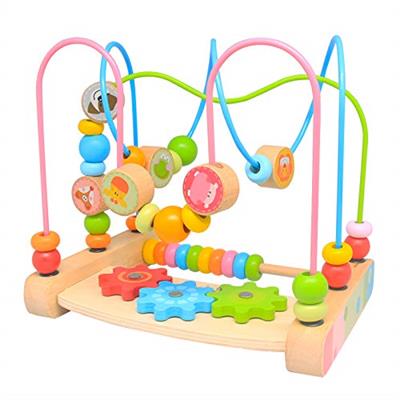 Bead Maze for Babies 6-12 Months,Wooden Educational Abacus Beads Circle Toddler Toys - Colorful Roller Coaster Activity Game,Great Gift for Babies Tod