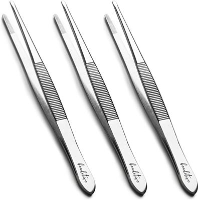 Beaditive 5.5-inch Sewing Machine Tweezers Set (3-pc) Serrated Straight Tips | Professional Grade, High Precision | Stainless Steel : Amazon.ca: Tools