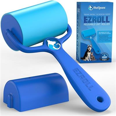 Amazon.com: PetLovers EzRoll Reusable Lint Roller - Sticky for Life & Multi-Purpose Pet Hair, Dust, & Lint Remover for Clothing, Upholstery, & Cars -