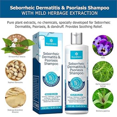Amazon.com: Roycederm Psoriasis Shampoo, Seborrheic Dermatitis Shampoo, Folliculitis Shampoo, Dandruff Shampoo, Scalp Psoriasis & Seborrheic Dermatiti