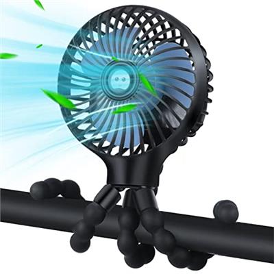 Pram Fan Clip on Stroller Fan Portable Baby Buggy Fan Cooling,Battery Rechargeable Personal Fan for Pram Accessories Pushchairs Crib Bed Treadmill Bab