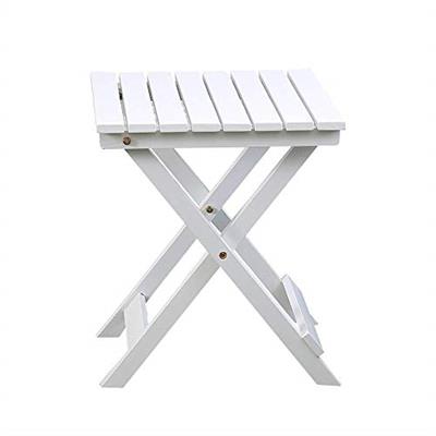 BplusZ Folding Wood Side Table Adirondack Portable Square 15.4 D x 15.4 W x 18.3 H Outdoor (White)