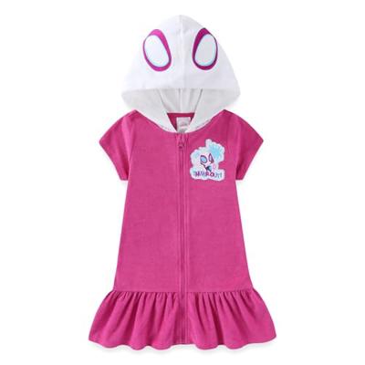 Marvel Spider-Gwen Ghost Spider Girls Hooded Swimsuit Cover-Up for Toddler and Big Kids
