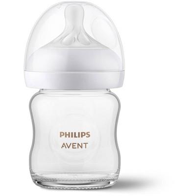 Philips Avent Glass Natural Baby Bottle With Natural Response Nipple - Clear - 4oz : Target